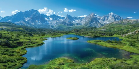 Serene Mountain Lake with Stunning Views