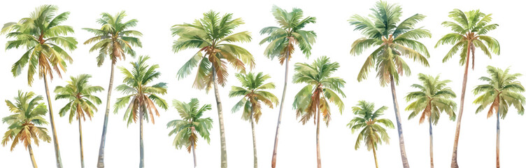 coconut tree watercolor clipart	
