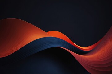 Wall Mural - abstract swirling waves of layered paper in red and blue dynamic and vibrant composition on dark bac