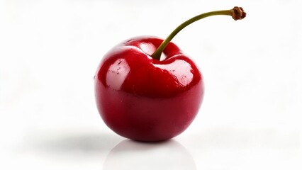 Wall Mural -  Fresh ripe cherry with vibrant red color and glossy skin
