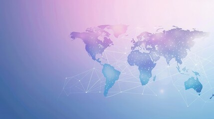 Poster - A simple, clean, and minimalist design featuring a world map with connecting lines, perfect for travel agencies and global travel companies. Generative AI