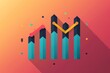 © Thanyaporn - 2D illustration of a growth chart icon, showing an upward trend, symbolizing business success and financial growth, designed with a contemporary look and vibrant colors, ideal for business