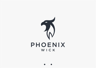 Wall Mural - phoenix with candles logo design vector silhouette illustration