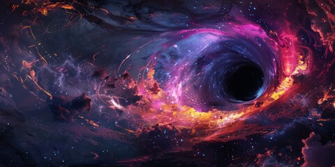 Wall Mural - beautiful multicolored black hole