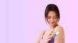 © ARTMAXX - Woman Applying Moisturizing Cream, Cream Application for a Fresh Look with Copy Space Perfect for skincare E-commerce, Online Sales, Advertising  Promotion, Marketing, Advertising, Product Promotion