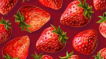 Wall Mural - Ripe red strawberries. Berry background. Healthy nutrition, vitamins.