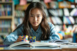 © Syuzann q - Teenage girl learning at desk. Fidget cubes and toys displayed as essential tools for neurodiverse teenage students, promoting concentration and tranquility in educational settings.
