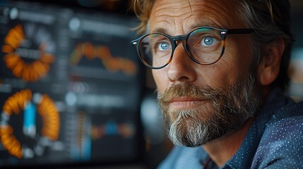 Wall Mural - A financial advisor engaged in a video conference with a client discussing investment strategies, detailed and vibrant financial data on computer screens, realistic office background, high-resolution 