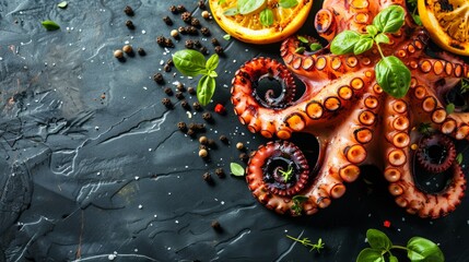 Wall Mural - Octopus in a plate
