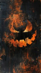 Wall Mural - Mysterious Halloween Abstract with Cryptic Symbols