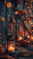 Poster - Spooky Halloween Decor in Warm Toned Bokeh