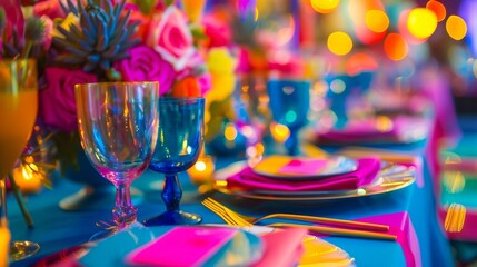 Poster - Vibrant abstract color palette setting the stage for a dynamic and lively party