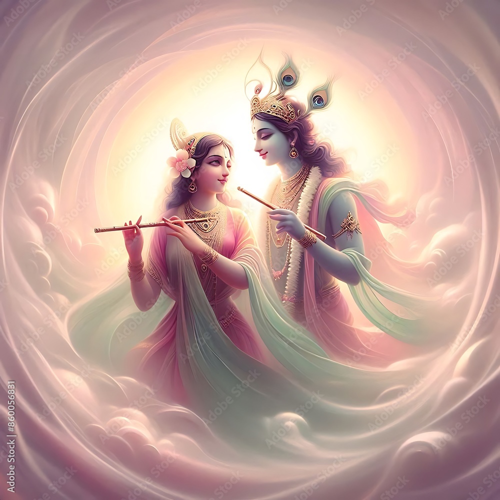 Portrait Of Goddess Radha Rani And Lord Krishna Stock Illustration portrait-of-goddess-radha-rani-and-lord-krishna-stock-illustration