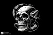 © Niken - Evil Skull head tied by snake vector illustration design templates