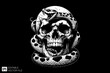 © Niken - Evil Skull head tied by snake vector illustration design templates