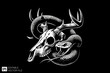 © Niken - Skull deer head tied by snake vector illustration design