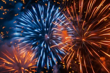 Wall Mural - Colorful Memorial Day fireworks display lighting up the sky.