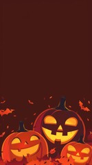 Wall Mural - Halloween Jack-O-Lantern and Blank Space for Text