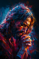 Wall Mural - colorful religious illustration, Jesus Christ the only God savior of the world