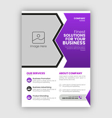 Corporate Business Flyer Template in A4, Vector Graphic Design, Marketing For Business,Creative Leaflet. 