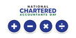 © juandy - National Chartered Accountants Day. Plus, subtract, multiply and divide icons. Great for cards, banners, posters, social media and more. White background.