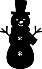 Wall Mural - winter snowman silhouette vector
Cute Christmas snowman silhouette isolated