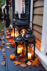 Wall Mural - Spooky Lanterns as Halloween Decorations