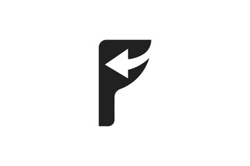 Wall Mural - letter F and arrow logo