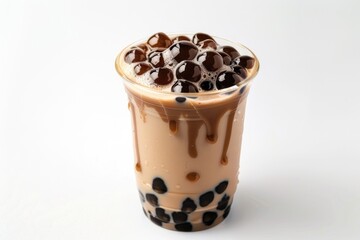 Wall Mural - Iced Coffee with Chocolate Sauce