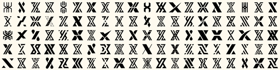Wall Mural - Mega collection letter x logo design. modern logotype x design with black color. vector illustration