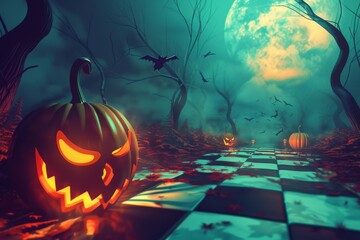 Wall Mural - Halloween Illusions Conceptual Background