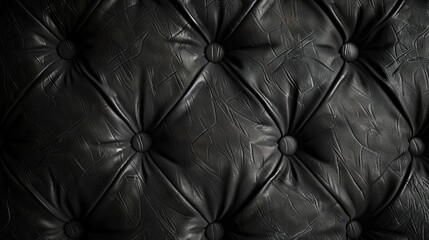 Canvas Print - Dark leather texture on black background