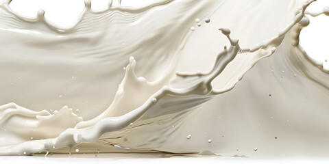 Wall Mural - white liquid flowing downwards on a dark surface, The liquid appears to be a thick and creamy substance.
