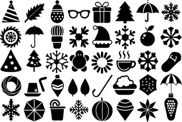 Holiday & Seasons related concept editable stroke outline icons isolated on white background flat vector illustration