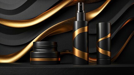 Black And Gold Beauty Products