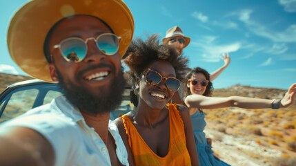 Wall Mural - The friends on a road trip