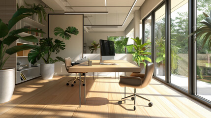 Modern office with a minimalist design