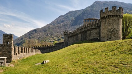 Wall Mural - Historic castle in Bellinzona city, Switzerland