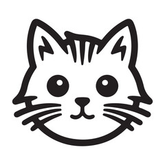 Wall Mural - Cat single Line Icon Vector Design outline
