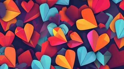 Wall Mural - ultra modern love background wallpaper. colorful, geometric shapes. minimalistic, flat, no shadow, no small details.