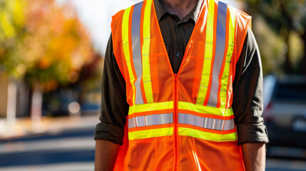 Wear this safety vest to stay visible and protected from accidents. It has reflective stripes and a zipper for easy wear. Perfect for security guards, traffic controllers, and construction workers.
