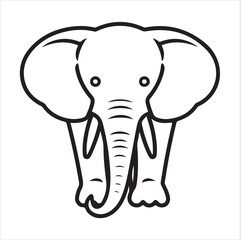 Wall Mural - elephant single Line Icon Vector Design outline
