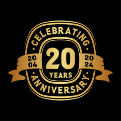 Wall Mural - 20th Anniversary Celebration Logo Design Template. 20th Anniversary Vector and Illustration.