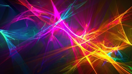 Wall Mural - abstract colorful light streaks on a dark background, perfect for futuristic, tech, or design projec