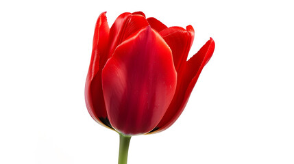Aufkleber - Red tulip  flower  on white isolated background with clipping path Closeup For design Nature : Generative AI