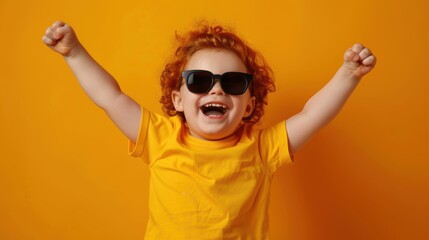 Poster - The happy child in sunglasses