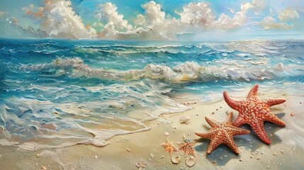 Wall Mural - Beach with Starfish