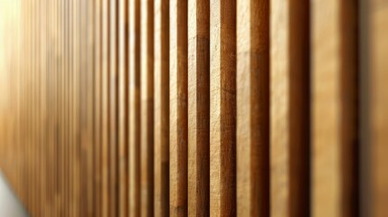 Wall Mural - modern wooden stripes extruded wall background - generative ai