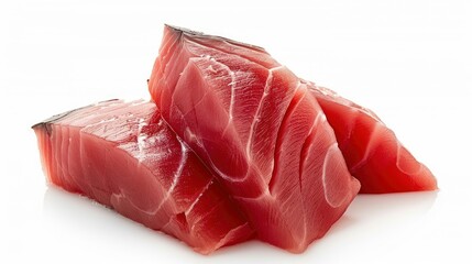 Wall Mural - tuna fish meat isolated on white background - generative ai