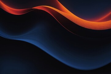 Wall Mural - dark background with abstract curved lines blue and orange modern and dynamic visual